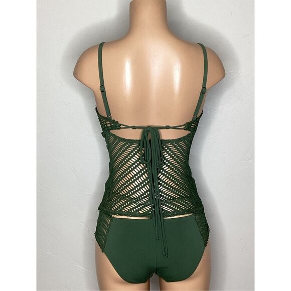 New. Robin Piccone green crochet tankini set. Small. Retails $205 - Picture 5 of 8